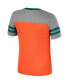 ფოტო #3 პროდუქტის Big Girls Orange, Heather Gray Miami Hurricanes Summer Striped V-Neck T-shirt