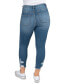 Фото #2 товара Juniors' High Rise Button Fly Distressed Cropped Jeans