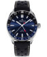 Men's Swiss Alpiner Black Perforated Leather Strap Watch 42mm