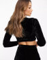 Фото #2 товара Kanya London fringe embellished crop top co-ord in black