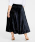 ფოტო #4 პროდუქტის Plus Size Velvet Pleated Midi Skirt, Created for Macy's