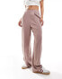 ASOS DESIGN relaxed pull on trousers in mink