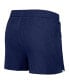 ფოტო #3 პროდუქტის Women's Navy Distressed Houston Texans Waffle Knit Long Sleeve T-shirt and Shorts Lounge Set