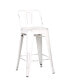 Фото #11 товара Industrial Metal Barstools with Bucket Back and 4 Legs, Set of 2