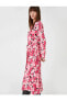 Фото #2 товара Платье женское Koton Цветочное Миди с длинным рукавом и поясом