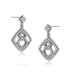 Фото #1 товара Sterling Silver White Gold Plated with Cubic Zirconia Rhombus Shape Dangle Earrings