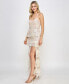 Фото #1 товара Juniors' All Over Sequin Tiered Mesh Gown Dress, Created for Macy's