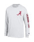 Men's White Alabama Crimson Tide Team Stack 3-Hit Long Sleeve T-shirt