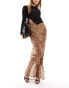 Фото #4 товара ASOS DESIGN sheer maxi skirt in leopard print