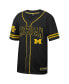Men's Black Michigan Wolverines Free Spirited Mesh Button-Up Baseball Jersey