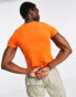 Фото #2 товара COLLUSION shrunken fit t-shirt with surf print in orange