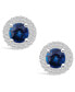 Sapphire (2 Ct. t.w.) and Diamond (1/2 Ct. t.w.) Halo Stud Earrings