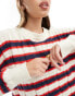 Cotton On crew neck pullover jumper in red stripe