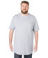 Фото #1 товара Big & Tall Shrink-Less Lightweight Longer-Length Crewneck Pocket T-Shirt