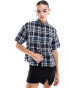 Фото #1 товара Fred Perry tartan sheer shirt in navy