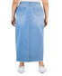 ფოტო #2 პროდუქტის Plus Size Denim Maxi Skirt