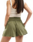 Фото #4 товара ASOS DESIGN shirred waist flippy shorts in khaki