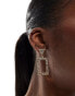 Accessorize hammered square drop earrings in gold