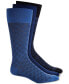 ფოტო #2 პროდუქტის Perry Ellis Men's 3-Pk. Microfiber Patterned Socks