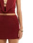 Фото #5 товара ASOS DESIGN low rise ultra mini skirt in burgundy co-ord