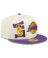 ფოტო #3 პროდუქტის Men's Cream, Purple Los Angeles Lakers 2022 NBA Draft 59FIFTY Fitted Hat
