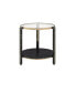 Фото #3 товара Thistle End Table, Clear Glass, Faux Black Marble & Champagne Finish