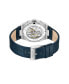 Men's Mechanical Blue Genuine Leather Watch 43mm