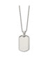 Stainless Steel Polished Dog Tag on a Ball Chain Necklace