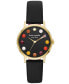 Фото #1 товара Women's Metro Three-Hand Black Leather Strap Watch, 34mm