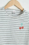Фото #7 товара Футболка для малышей LC WAIKIKI Kız Bebek Серый полосатый Lfy T-Shirt