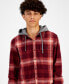 Фото #3 товара Men's Andrew Plaid Hooded Flannel Shirt, Created for Macy's