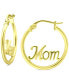 ფოტო #1 პროდუქტის Mom Small Hoop Earrings in 18k Gold-Plated Sterling Silver, 0.75", Created for Macy's