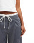 Extro & Vert drawstring tailored trousers in grey stripe