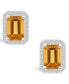 ფოტო #3 პროდუქტის Citrine (2 ct. t.w.) and Lab Grown Sapphire (1/4 ct. t.w.) Halo Studs in 10K White Gold