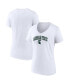 Фото #1 товара Women's White Michigan State Spartans Evergreen Campus V-Neck T-shirt