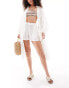 Фото #1 товара Miss Selfridge beach sheer short in cream