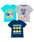 Toddler Boys Baby Shark Daddy Mommy [SizeRangeDescription1] 3 Pack Graphic T-Shirts [SizeDescription1]