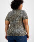 ფოტო #4 პროდუქტის Plus Size Printed V-Neck Top, Created for Macy's