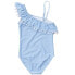 ფოტო #3 პროდუქტის Toddler, Child Girls Powder Blue Sustainable Stripe Bow Swimsuit