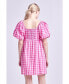 Фото #3 товара Платье для девочек English Factory в клетку из льна с открытыми плечами Sweetheart Baby Doll
