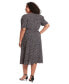 ფოტო #2 პროდუქტის Plus Size Printed Caterpillar-Sleeve Dress