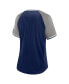 Women's Navy New York Yankees Glitz and Glam League Diva Raglan V-Neck T-shirt