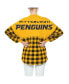 Фото #3 товара Women's Gold Pittsburgh Penguins Buffalo Check Long Sleeve T-shirt