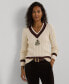 ფოტო #1 პროდუქტის Women's Cable-Knit Cotton Cricket Sweater