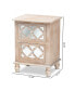 Furniture Celia French Rustic Quatrefoil Mirrored Nightstand