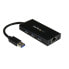 USB-концентратор USB 3.0 портативный с 3 портами и гигабитным Ethernet от Startech.com, модель: StarTech.com 3-Port Portable USB 3.0 Hub plus Gigabit Ethernet - Aluminum with Built-in Cable - Wired - USB - Ethernet - 5000 Mbit/s - Black