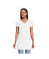 ფოტო #1 პროდუქტის Women's Short Sleeve Jersey Extra Long V neck Tunic