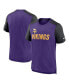 ფოტო #1 პროდუქტის Men's Heathered Purple, Heathered Black Minnesota Vikings Color Block Team Name T-shirt