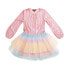 Фото #1 товара Платье для малышей IMOGA Collection MILEY FW23 RAINBOW METALLIC KNIT PLEATED MESH