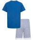 Фото #2 товара Комплект для девочек Jordan Летняя футболка с графическим принтом и шорты из французского терри, 2 штуки.